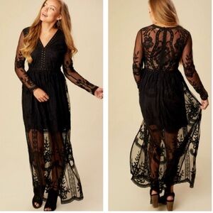 Altar’d State Black Lace Maxi Dress